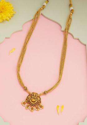 Copper Gold-Plated Temple Necklace for Women | Traditional Temple Jewellery for Wedding & Festive Wear | Gift for Her