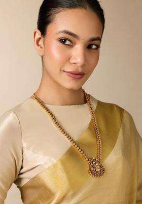 Copper Gold-Plated Temple Necklace for Women | Traditional Temple Jewellery for Wedding & Festive Wear | Gift for Her
