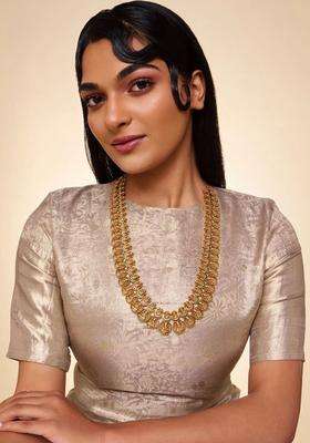 Copper Gold-Plated Temple Necklace for Women | Traditional Temple Jewellery for Wedding & Festive Wear | Gift for Her