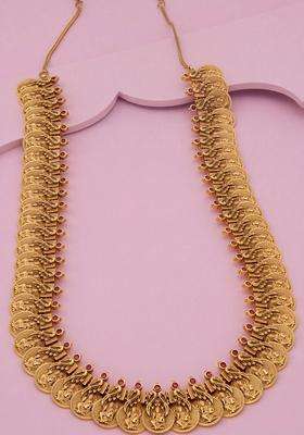 Copper Gold-Plated Temple Necklace for Women | Traditional Temple Jewellery for Wedding & Festive Wear | Gift for Her