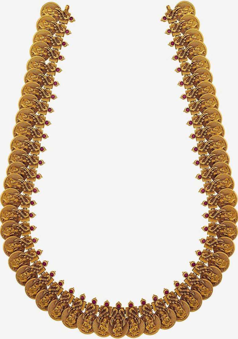 Copper Gold-Plated Temple Necklace for Women | Traditional Temple Jewellery for Wedding & Festive Wear | Gift for Her - Indya