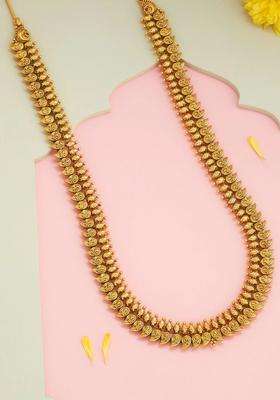 Copper Gold-Plated Temple Necklace for Women | Traditional Temple Jewellery for Wedding & Festive Wear | Gift for Her