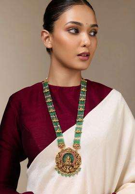 Copper Gold-Plated Temple Necklace for Women | Traditional Temple Jewellery for Wedding & Festive Wear | Gift for Her