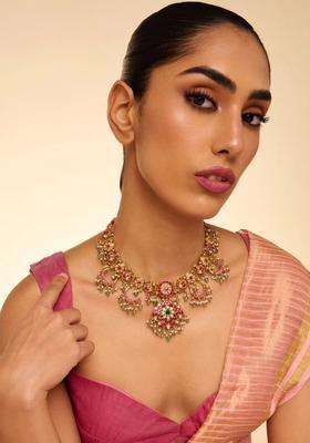 Sterling Silver Gold-Plated Temple Necklace for Women | Traditional Temple Jewellery for Wedding & Festive Wear | Gift for Her