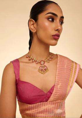 Sterling Silver Gold-Plated Temple Necklace for Women | Traditional Temple Jewellery for Wedding & Festive Wear | Gift for Her