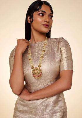 Copper Gold-Plated Temple Necklace for Women | Traditional Temple Jewellery for Wedding & Festive Wear | Gift for Her
