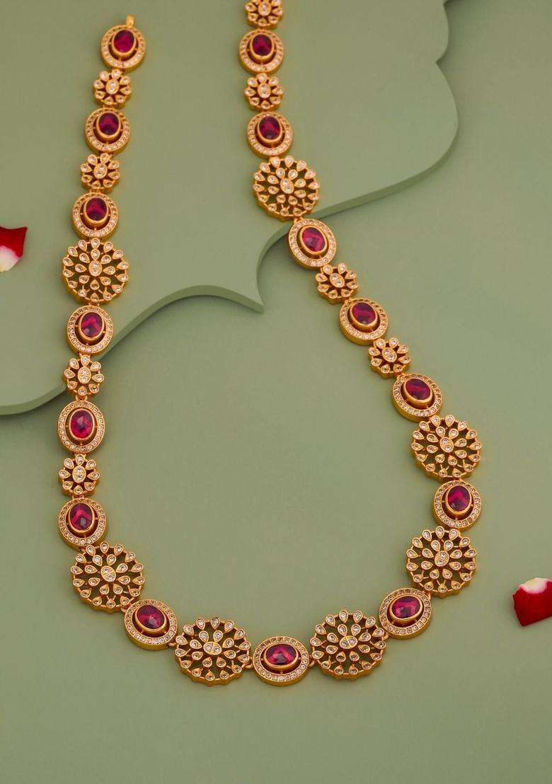 Sterling Silver Gold-Plated Temple Necklace for Women | Traditional Temple Jewellery for Wedding & Festive Wear | Gift for Her - Indya
