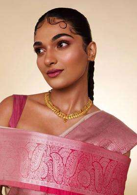 Sterling Silver Gold-Plated Temple Necklace for Women | Traditional Temple Jewellery for Wedding & Festive Wear | Gift for Her