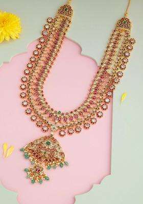 Copper Gold-Plated Temple Necklace for Women | Traditional Temple Jewellery for Wedding & Festive Wear | Gift for Her