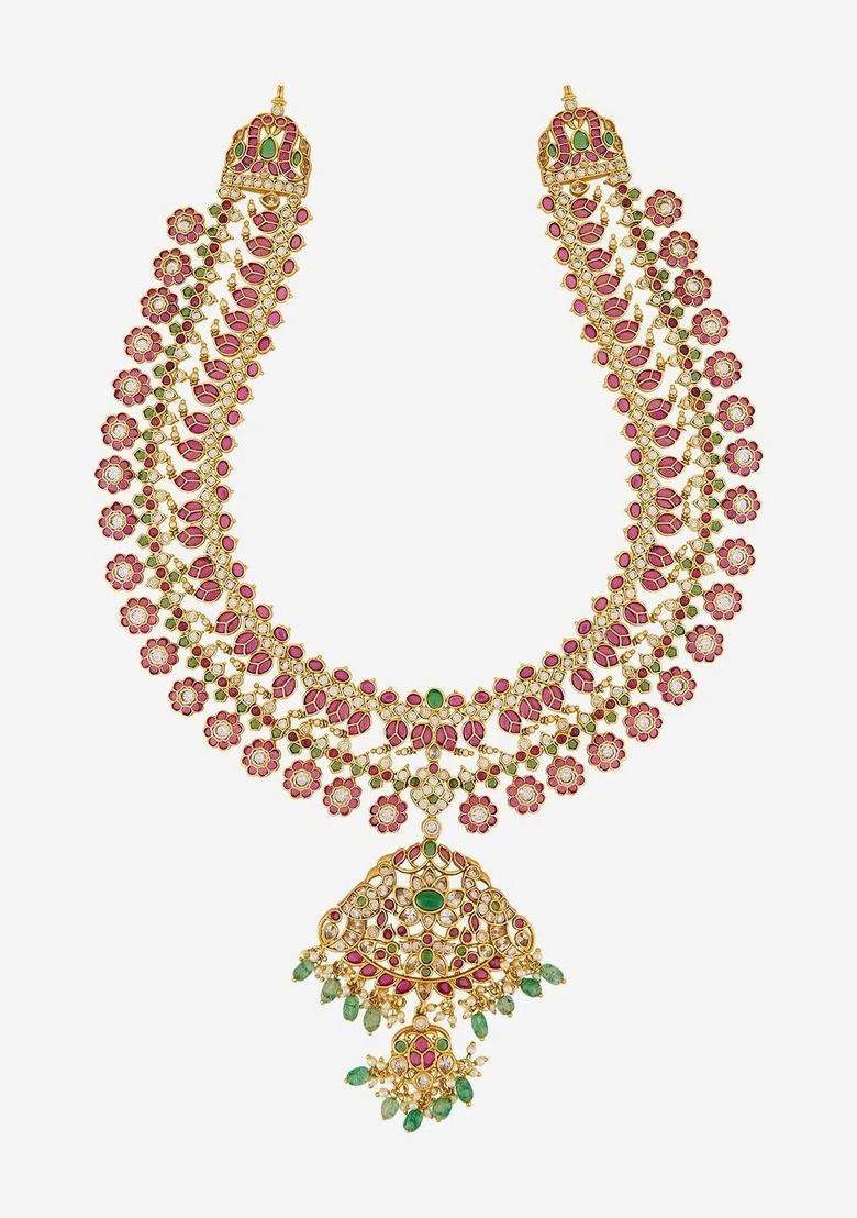 Copper Gold-Plated Temple Necklace for Women | Traditional Temple Jewellery for Wedding & Festive Wear | Gift for Her - Indya