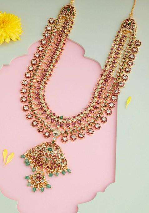 Copper Gold-Plated Temple Necklace for Women | Traditional Temple Jewellery for Wedding & Festive Wear | Gift for Her