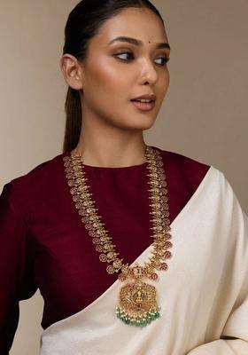 Copper Gold-Plated Temple Necklace for Women | Traditional Temple Jewellery for Wedding & Festive Wear | Gift for Her