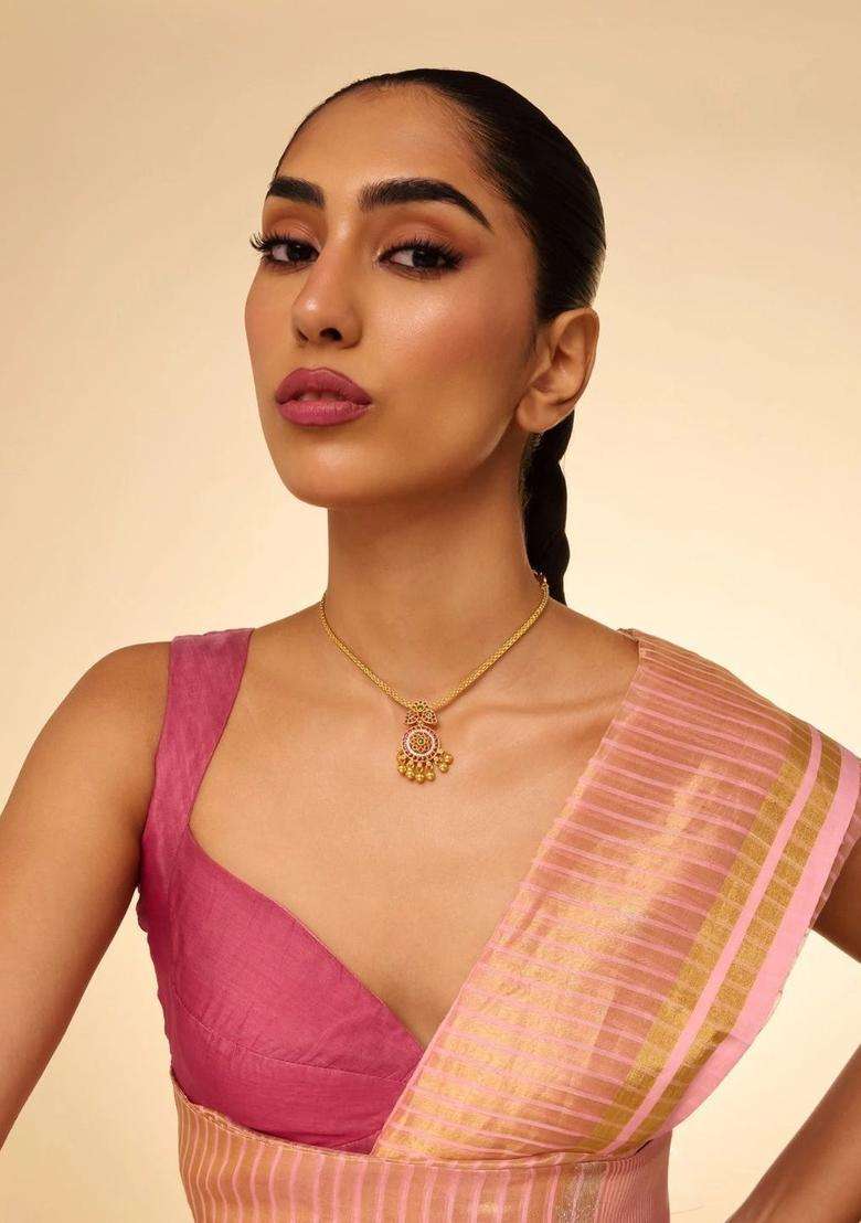 Sterling Silver Gold-Plated Temple Necklace for Women | Traditional Temple Jewellery for Wedding & Festive Wear | Gift for Her - Indya