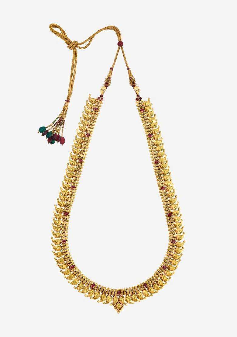 Sterling Silver Gold-Plated Temple Necklace for Women | Traditional Temple Jewellery for Wedding & Festive Wear | Gift for Her - Indya