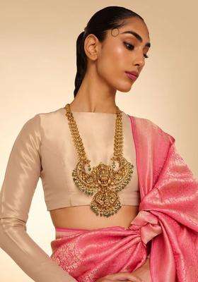 Copper Gold-Plated Temple Necklace for Women | Traditional Temple Jewellery for Wedding & Festive Wear | Gift for Her
