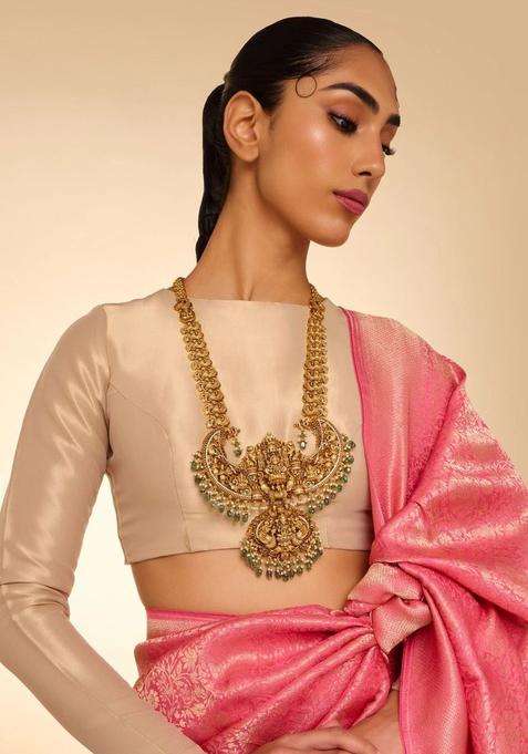 Copper Gold-Plated Temple Necklace for Women | Traditional Temple Jewellery for Wedding & Festive Wear | Gift for Her