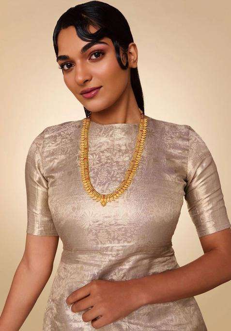 Sterling Silver Gold-Plated Temple Necklace for Women | Traditional Temple Jewellery for Wedding & Festive Wear | Gift for Her