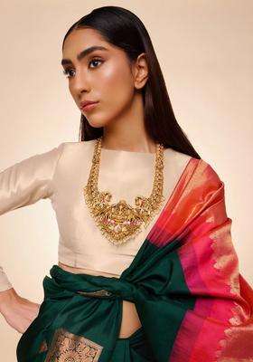 Copper Gold-Plated Temple Necklace for Women | Traditional Temple Jewellery for Wedding & Festive Wear | Gift for Her