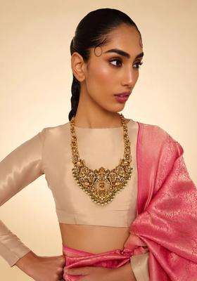 Copper Gold-Plated Temple Necklace for Women | Traditional Temple Jewellery for Wedding & Festive Wear | Gift for Her