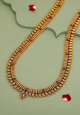 Sterling Silver Gold-Plated Temple Necklace for Women | Traditional Temple Jewellery for Wedding & Festive Wear | Gift for Her