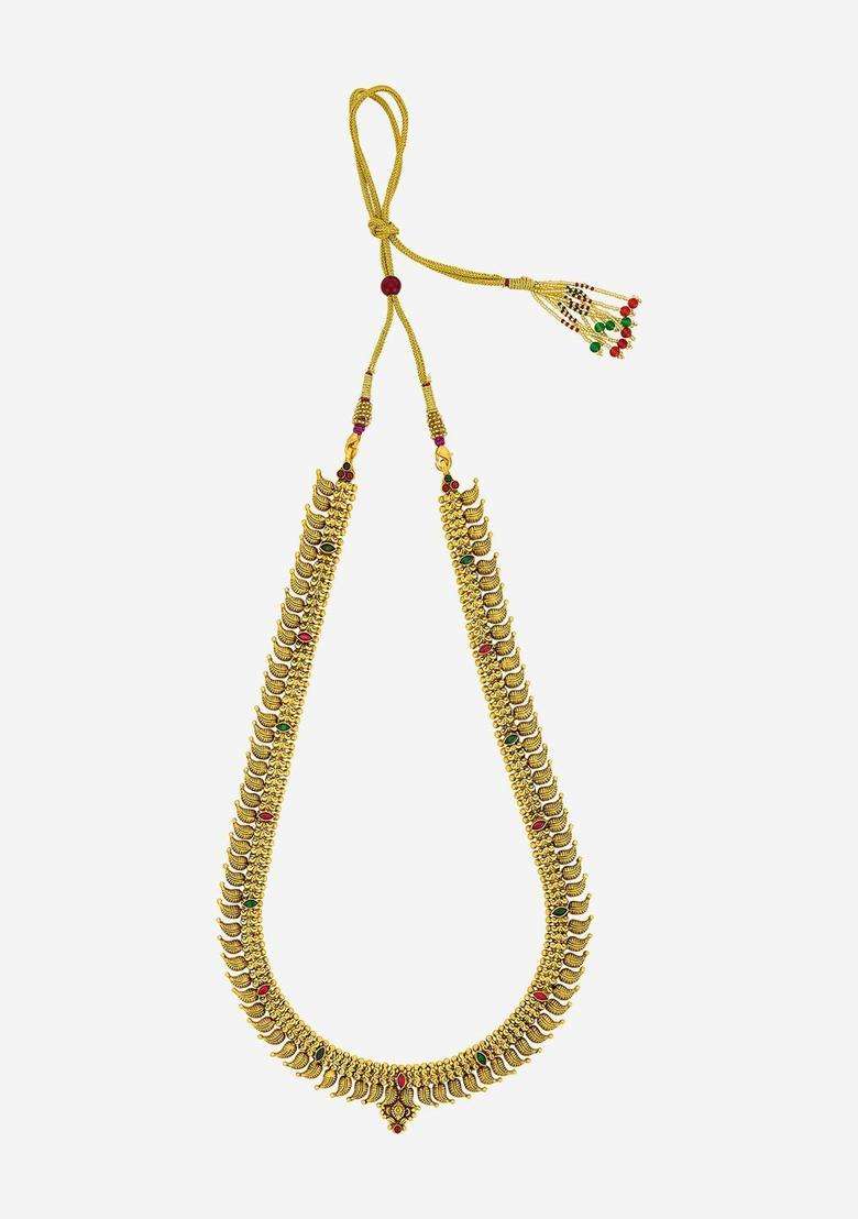 Sterling Silver Gold-Plated Temple Necklace for Women | Traditional Temple Jewellery for Wedding & Festive Wear | Gift for Her - Indya