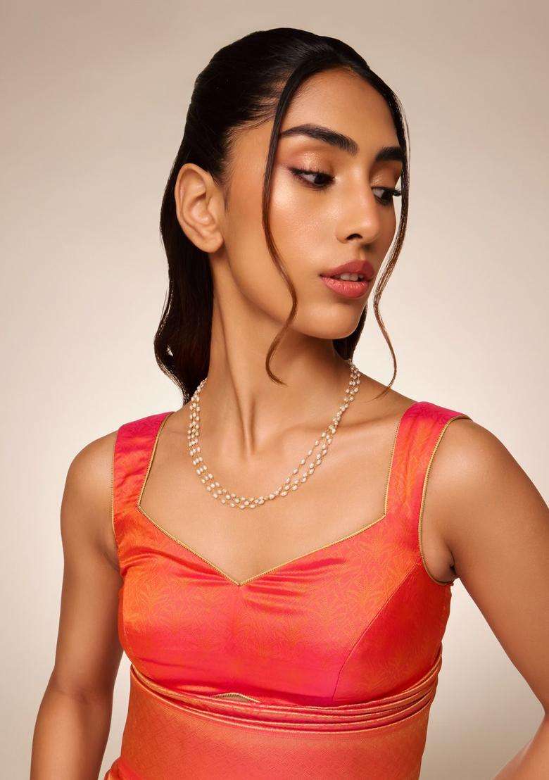White Silver Gold-Plated Temple Pearl Festive Chain for Women | Traditional Temple Jewellery for Wedding & Festive Wear | Gift for Her - Indya