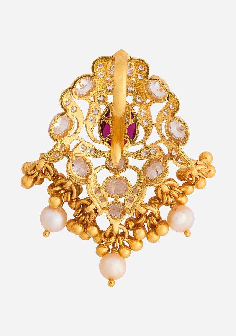 Gold-Plated Geometric Pendants for Women | Traditional Temple Jewellery for Wedding & Festive Wear | Gift for Her - Indya