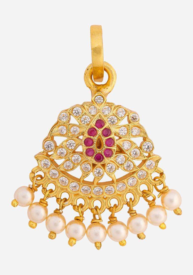 Gold-Plated Geometric Pendants for Women | Traditional Temple Jewellery for Wedding & Festive Wear | Gift for Her - Indya