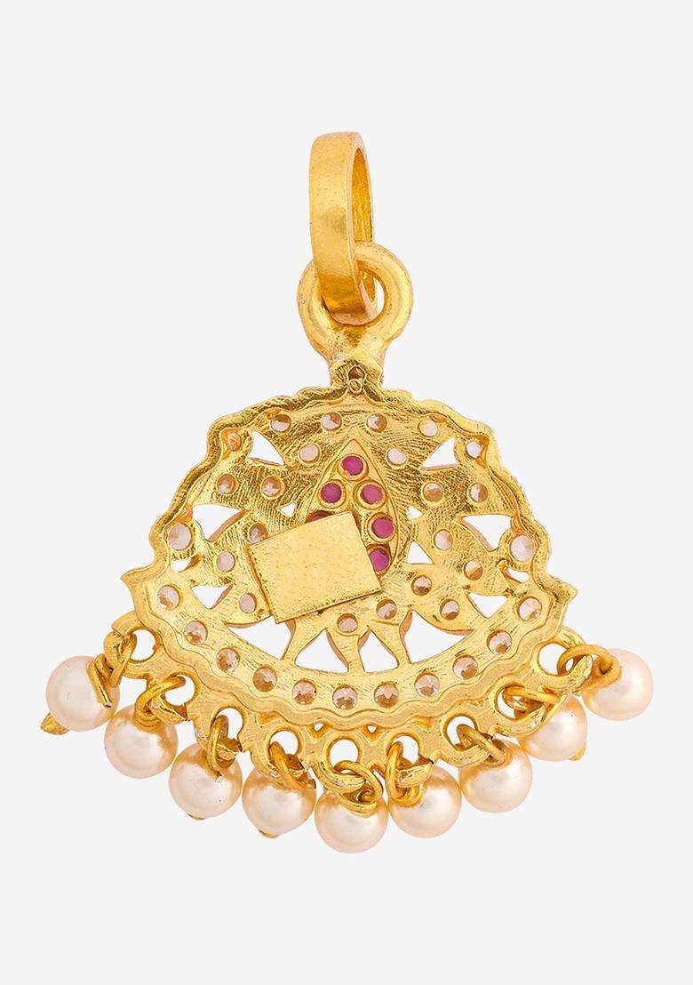 Gold-Plated Geometric Pendants for Women | Traditional Temple Jewellery for Wedding & Festive Wear | Gift for Her - Indya