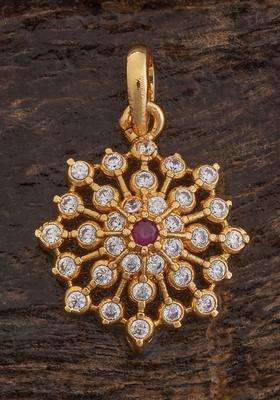 92.5 Pure Silver Gold-Plated Floral Pendant for Women | Traditional Temple Jewellery for Wedding & Festive Wear | Gift for Her