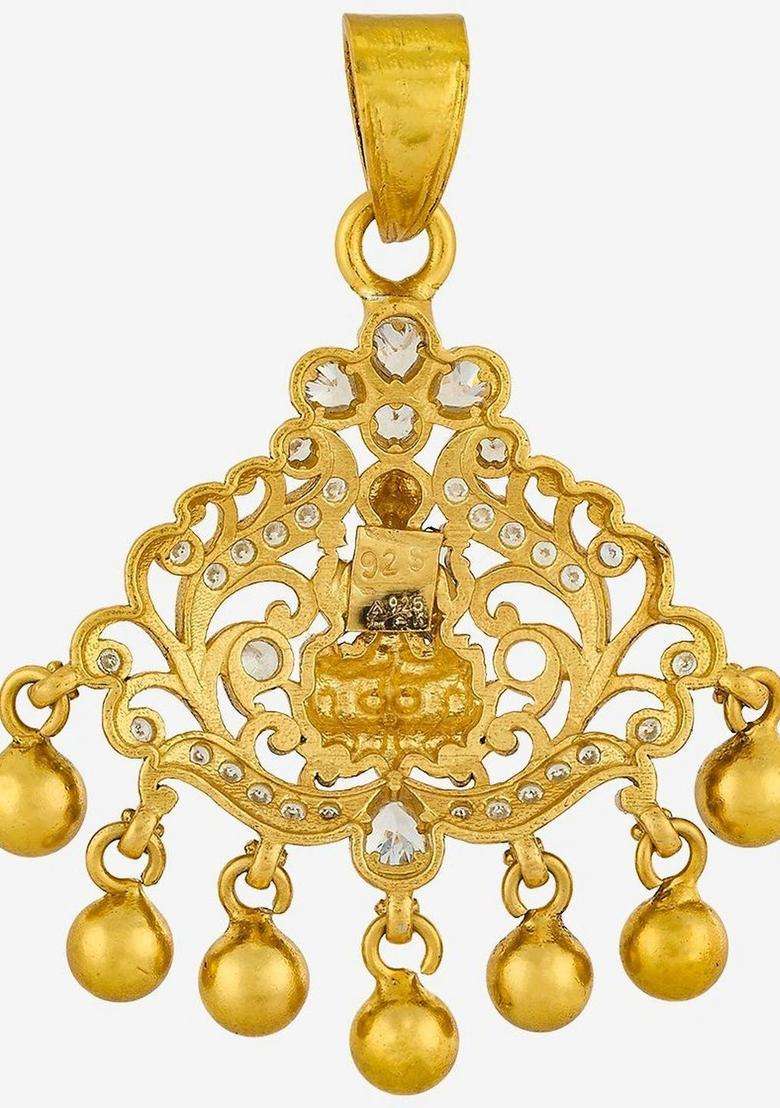 Gold-Plated Floral Pendants for Women | Traditional Temple Jewellery for Wedding & Festive Wear | Gift for Her - Indya
