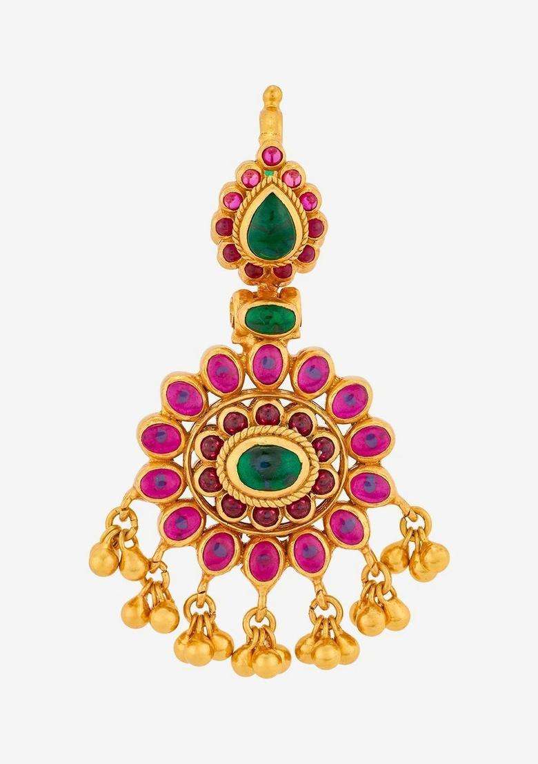 Gold-Plated Floral Pendants for Women | Traditional Temple Jewellery for Wedding & Festive Wear | Gift for Her - Indya