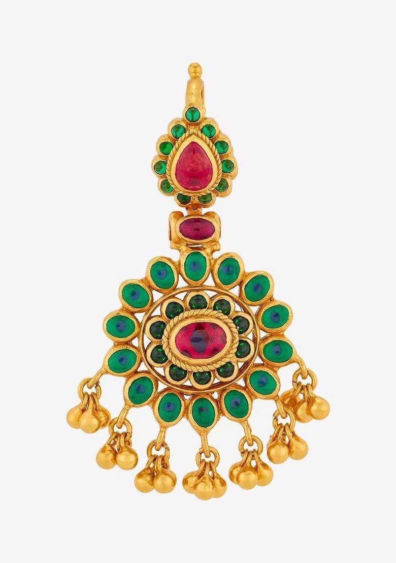 Gold-Plated Floral Pendants for Women | Traditional Temple Jewellery for Wedding & Festive Wear | Gift for Her - Indya