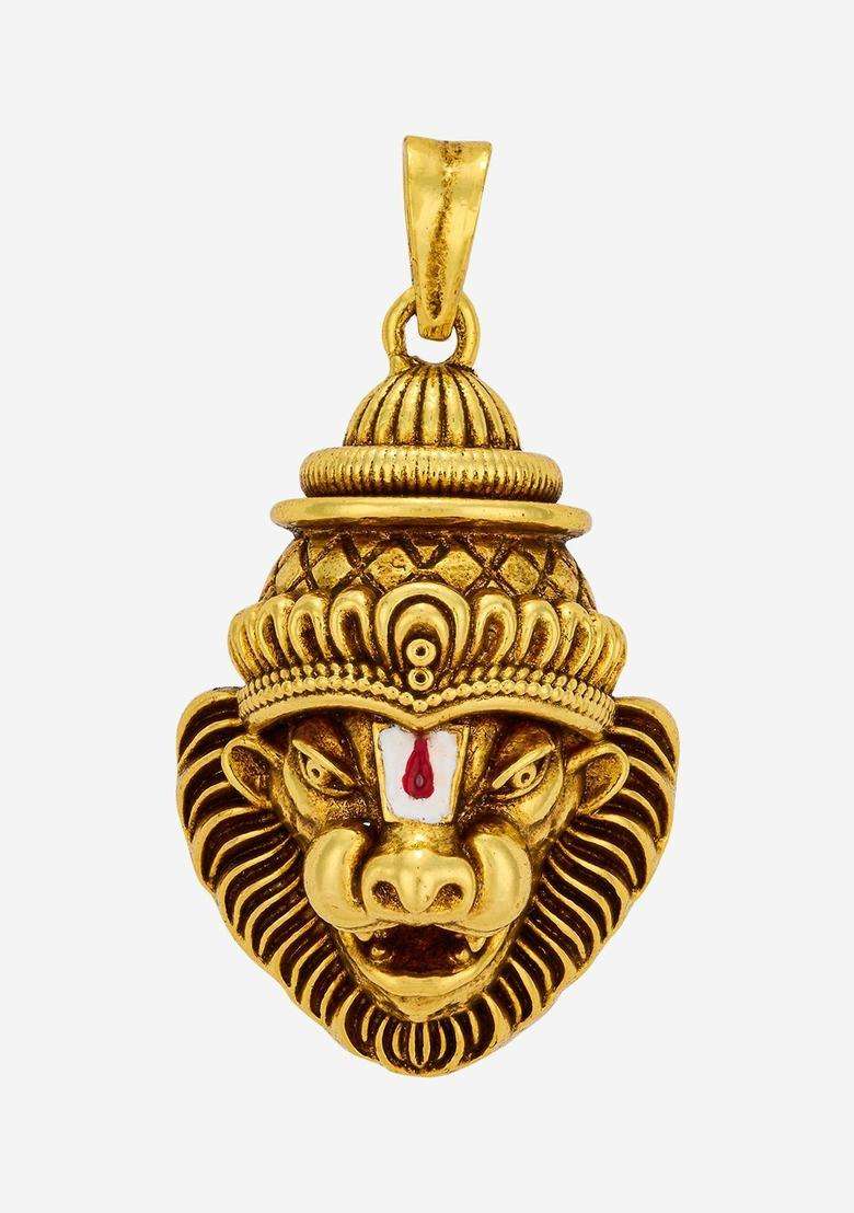 92.5 Pure Silver Gold-Plated Animal Shaped Pendants for Women | Traditional Temple Jewellery for Wedding & Festive Wear | Gift for Her - Indya