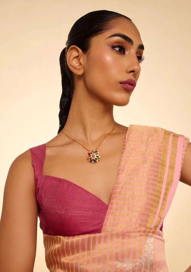 Gold-Plated Floral Pendants for Women | Traditional Temple Jewellery for Wedding & Festive Wear | Gift for Her - Indya