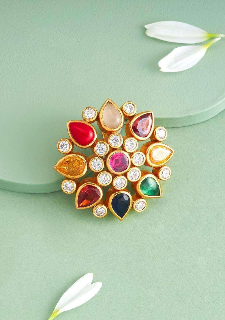 Gold-Plated Floral Pendants for Women | Traditional Temple Jewellery for Wedding & Festive Wear | Gift for Her - Indya