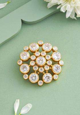 92.5 Pure Silver Gold-Plated Circular Pendant for Women | Traditional Temple Jewellery for Wedding & Festive Wear | Gift for Her