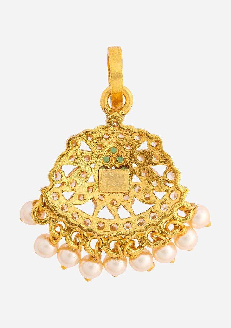Gold-Plated Triangular Pendants for Women | Traditional Temple Jewellery for Wedding & Festive Wear | Gift for Her - Indya
