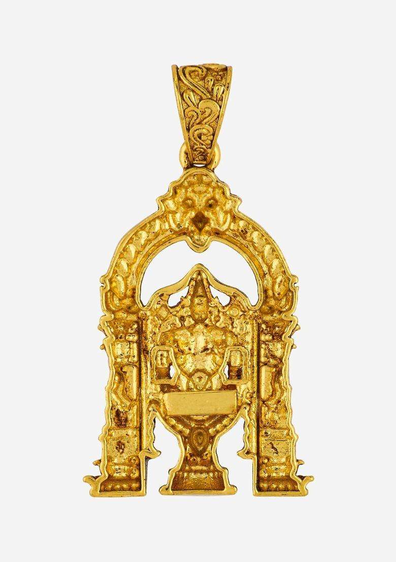 92.5 Sterling Silver Gold-Plated Contemporary Pendants for Women | Traditional Temple Jewellery for Wedding & Festive Wear | Gift for Her - Indya