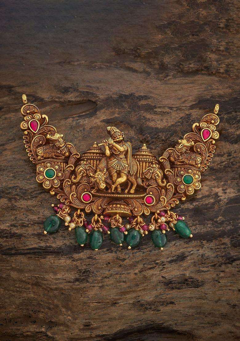 Embellished Bridal Contemporary Pendants for Women | Traditional Temple Jewellery for Wedding & Festive Wear | Gift for Her - Indya