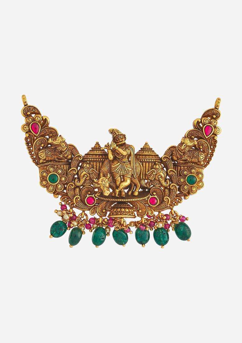 Embellished Bridal Contemporary Pendants for Women | Traditional Temple Jewellery for Wedding & Festive Wear | Gift for Her - Indya