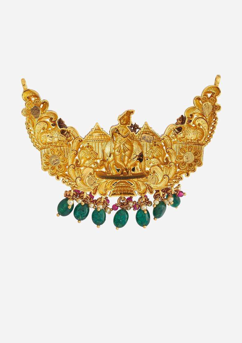 Embellished Bridal Contemporary Pendants for Women | Traditional Temple Jewellery for Wedding & Festive Wear | Gift for Her - Indya