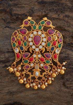 92.5 Pure Silver Gold-Plated Peacock Shaped Pendants for Women | Traditional Temple Jewellery for Wedding & Festive Wear | Gift for Her