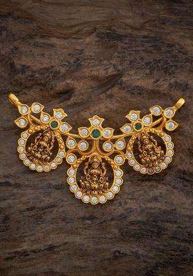 92.5 Pure Silver Gold-Plated Oxidised Oval Pendants for Women | Traditional Temple Jewellery for Wedding & Festive Wear | Gift for Her