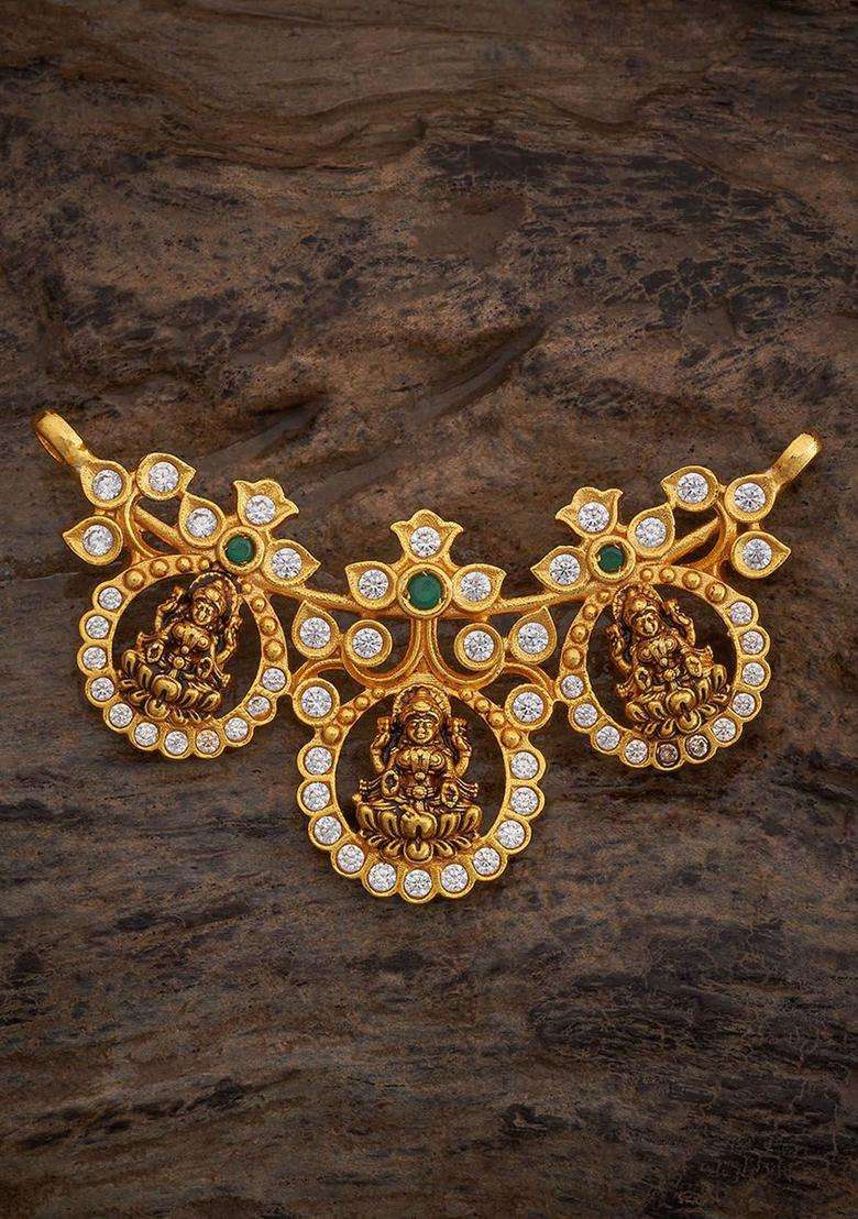 92.5 Pure Silver Gold-Plated Oxidised Oval Pendants for Women | Traditional Temple Jewellery for Wedding & Festive Wear | Gift for Her - Indya