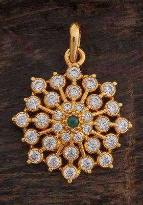92.5 Pure Silver Gold-Plated Floral Pendant for Women | Traditional Temple Jewellery for Wedding & Festive Wear | Gift for Her