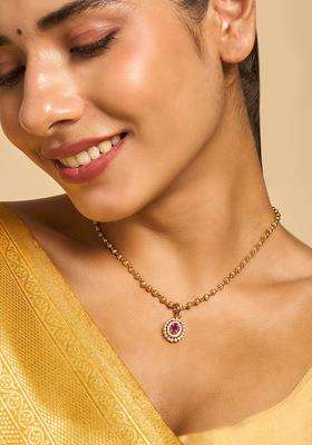 92.5 Pure Silver Gold-Plated Floral Pendants for Women | Traditional Temple Jewellery for Wedding & Festive Wear | Gift for Her