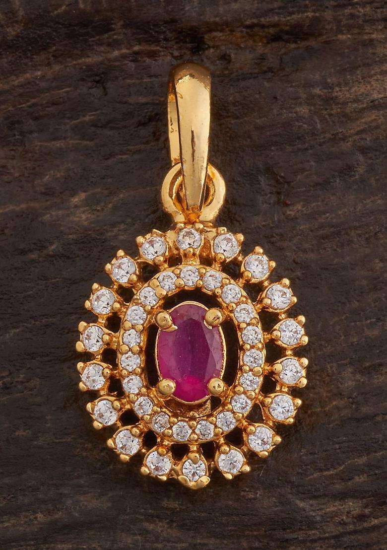 92.5 Pure Silver Gold-Plated Floral Pendants for Women | Traditional Temple Jewellery for Wedding & Festive Wear | Gift for Her - Indya