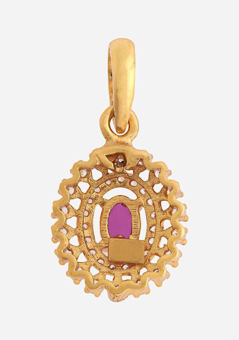 92.5 Pure Silver Gold-Plated Floral Pendants for Women | Traditional Temple Jewellery for Wedding & Festive Wear | Gift for Her - Indya