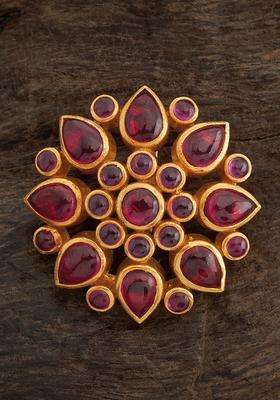 92.5 Pure Silver Gold-Plated Floral Pendants for Women | Traditional Temple Jewellery for Wedding & Festive Wear | Gift for Her